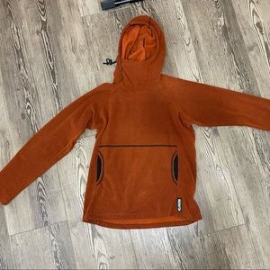 Orange women's Melanzana grid fleece hoodie Medium - like new